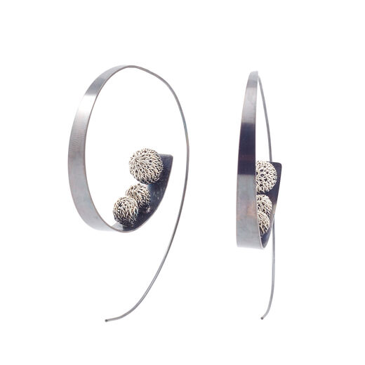 Hoop knit hook earrings by Milena Zu