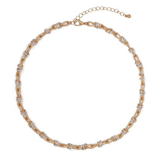 Mix metals chain necklace with oval links