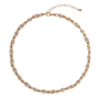 Mix metals chain necklace with oval links