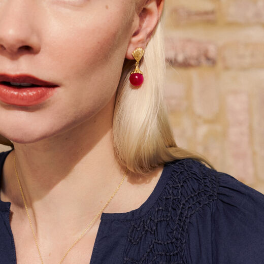 Fuchsia chalcedony earrings by Carousel Jewels