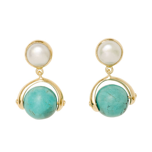 Turquoise spin earrings by Carousel Jewels