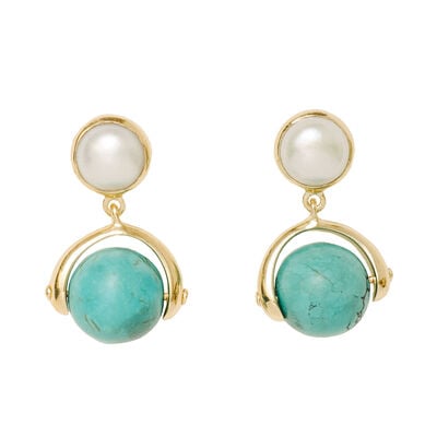 Turquoise spin earrings by Carousel Jewels