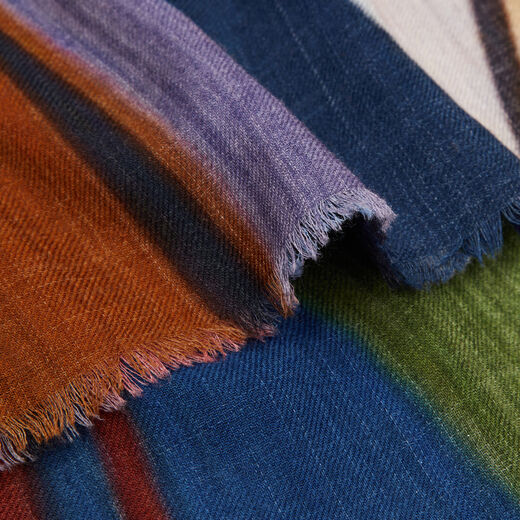 Abstract striped wool scarf