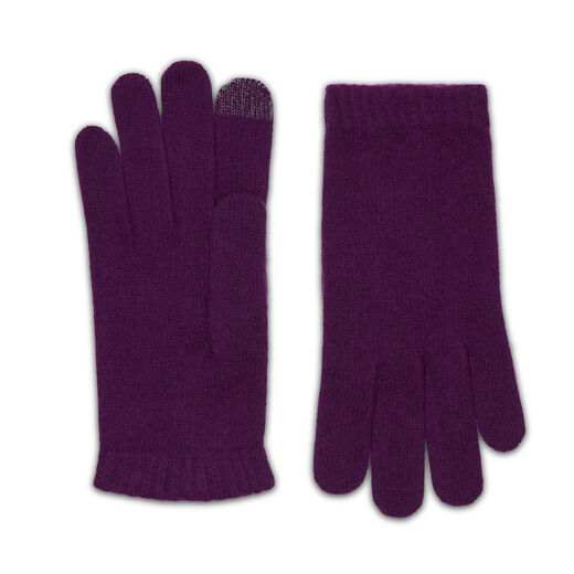 Men's dark purple merino gloves