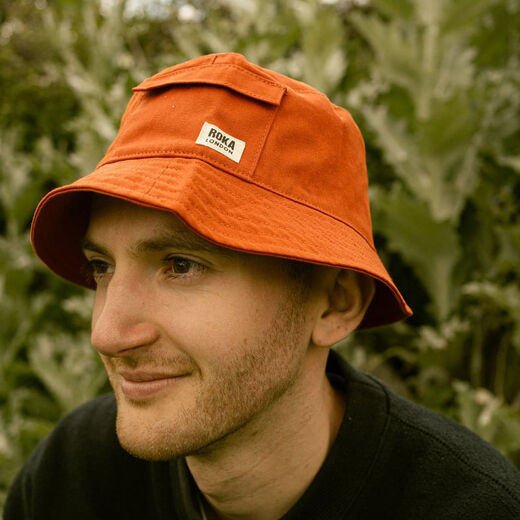 Orange bucket hat