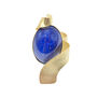 Blue glass stone swirl ring by Fo.Be
