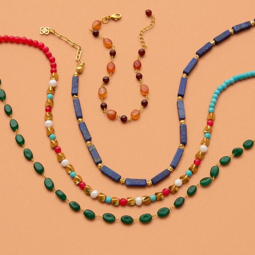 Blue beaded necklace by Ottoman Hands