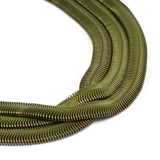 Black and chartreuse three strands necklace by Sarah Cavender