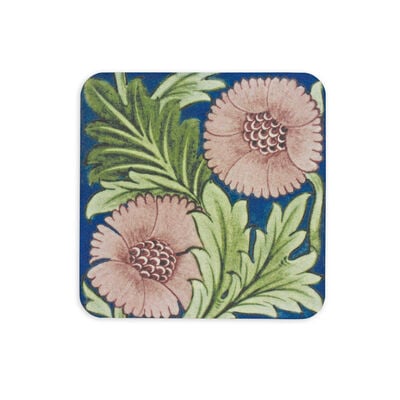 William De Morgan pink flowers coaster