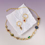 Multicoloured gemstones gold necklace by Turquoise Mountain