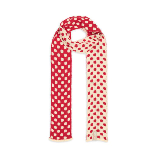 Red and white dotty cotton scarf