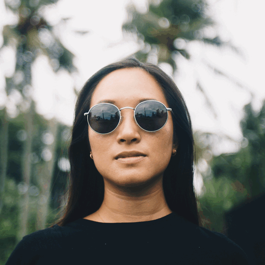 Black recycled steel sunglasses