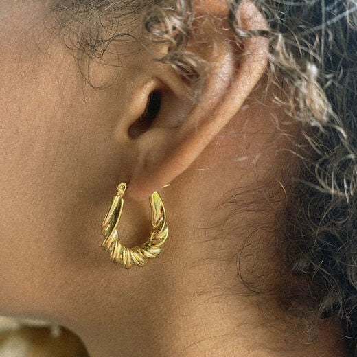Mini twisted hoop earrings by Hoops & Chains
