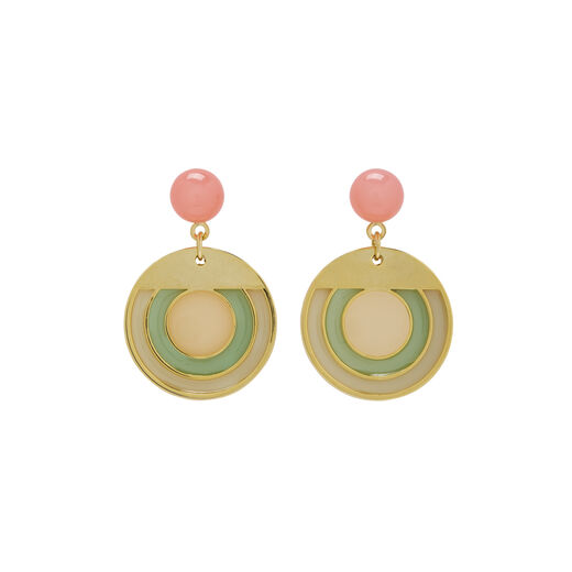 Art Deco circle drop earrings