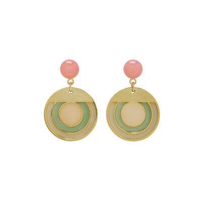 Art Deco circle drop earrings