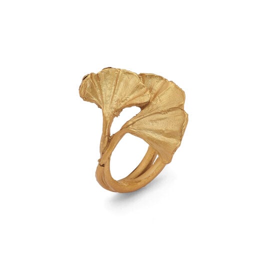 Ginkgo leaf ring by Michael Michaud