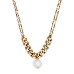 Cotton pearl pendant necklace by Anq