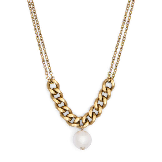 Cotton pearl pendant necklace by Anq