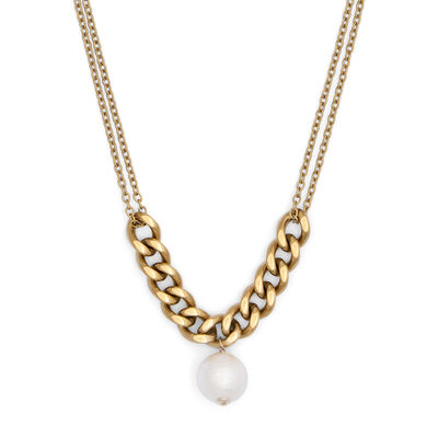 Cotton pearl pendant necklace by Anq