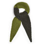 Two tone green cashmere scarf with pointy ends