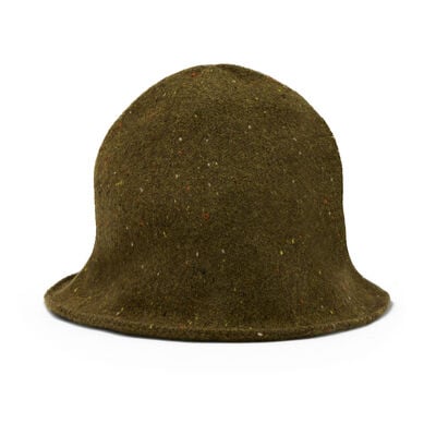 Green organic cashmere cloche hat
