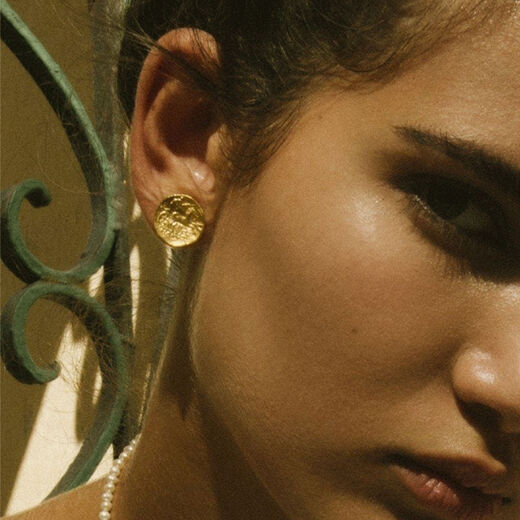 Round textured stud earrings by Ottoman Hands