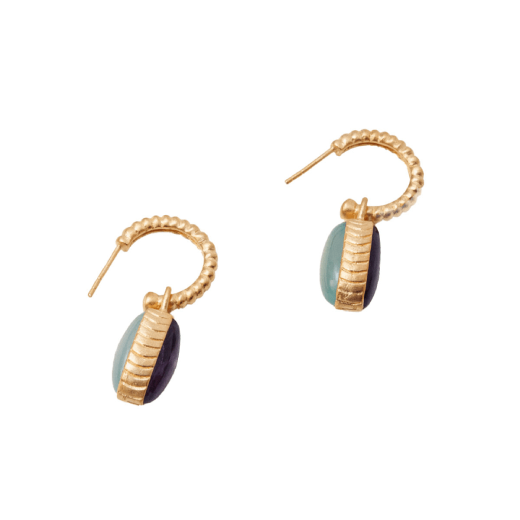 Amethyst and aqua chalcedony earrings by Carousel Jewels