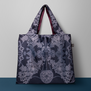 Victorian Jewels navy blue foldable tote bag by Jessie Bayliss