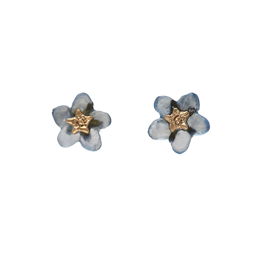 Forget-me-not glass stud earring 