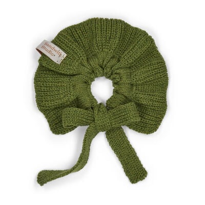 Green tie scrunchie