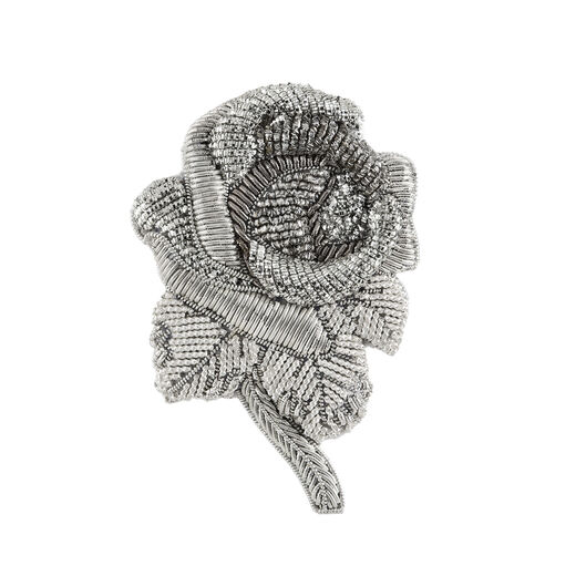Rose embroidered brooch &ndash; inspired by Cartier