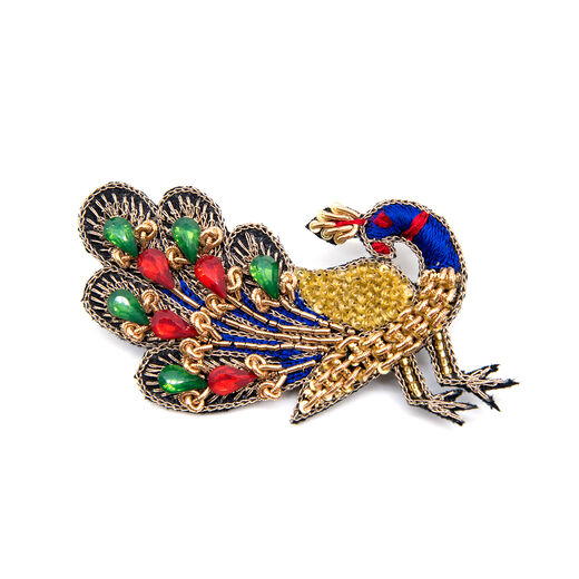 Peacock brooch