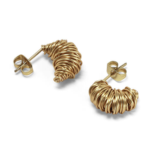 Gold wire mini stud earrings by Black & Sigi