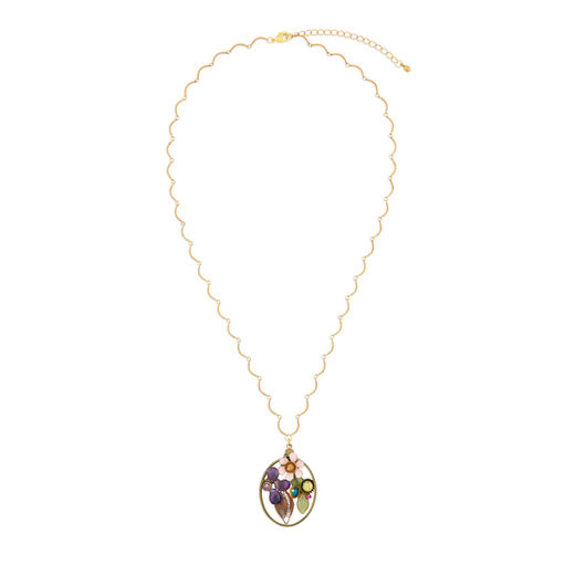 Amethyst floral window necklace by Joli