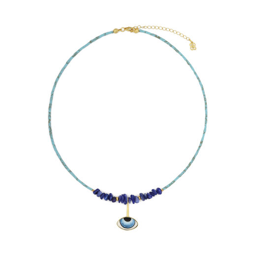 Beaded evil eye necklace by Ottoman Hands