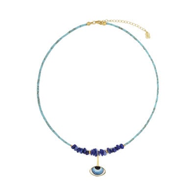 Beaded evil eye necklace by Ottoman Hands