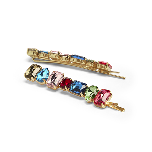 Multigem hairclips set of 2