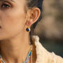 Lapis lazuli round hook earrings by Ottoman Hands