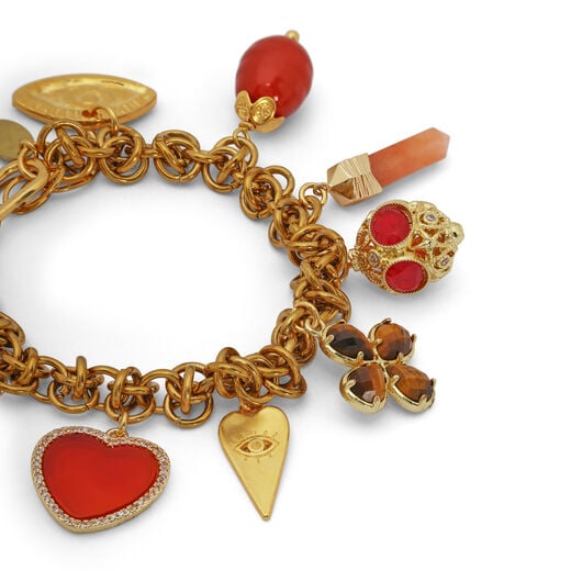 Red charm bracelet by Katerina Psoma
