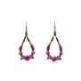 Purple beaded drop earrings