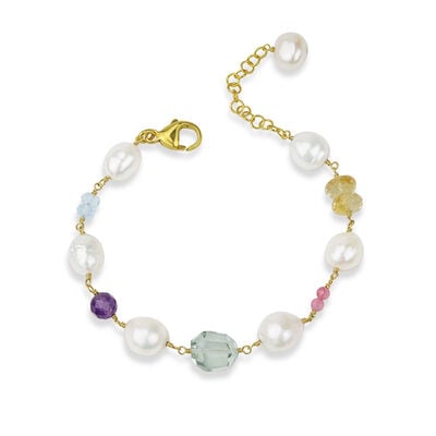 Pearl and gemstone bracelet by Mounir