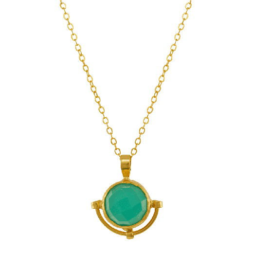 Aqua chalcedony pendant necklace by Ottoman Hands