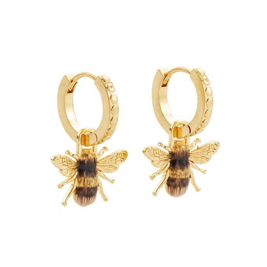 Honey bee huggie earrings by Fable England