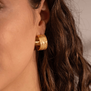 Wide ribbon hoop earrings by Emma Calvert