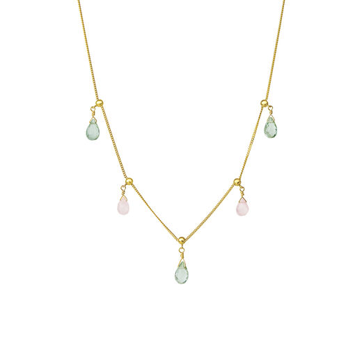 Amethyst and quartz adjustable necklace by Mounir