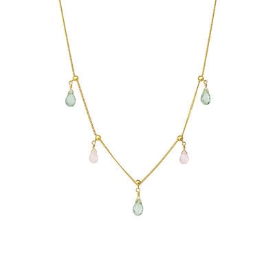 Amethyst and quartz adjustable necklace by Mounir