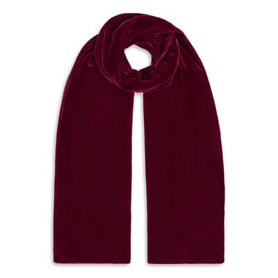 Burgundy velvet scarf