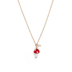 Red mushroom pendant necklace
