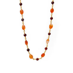 Carnelian and garnet rosary necklace by Mirabelle