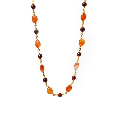 Carnelian and garnet rosary necklace by Mirabelle